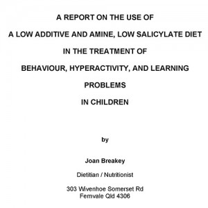 Thesis on diet and behaviour and ADHD